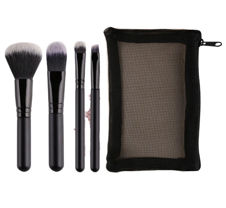 

Black full makeup brush set 4pcs Travel Set Free Sample Makeup Brush Set, Pink