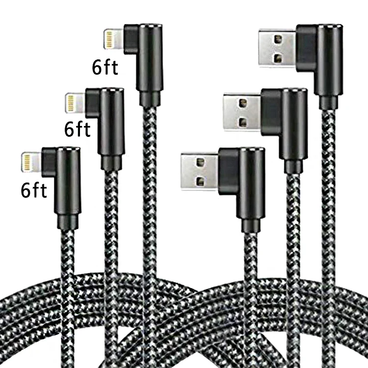 

Free Shipping 6ft/2m Mobile Charger Cable Data Fast Charge USB Cable for iPhone Lightning Cables Nylon Cord, Grey