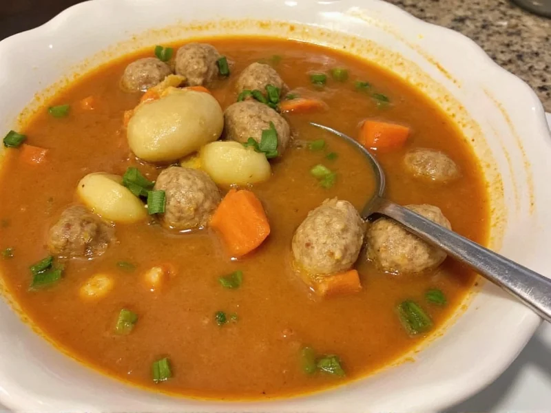 Italian sausage potato soup with diced potatoes and herbs