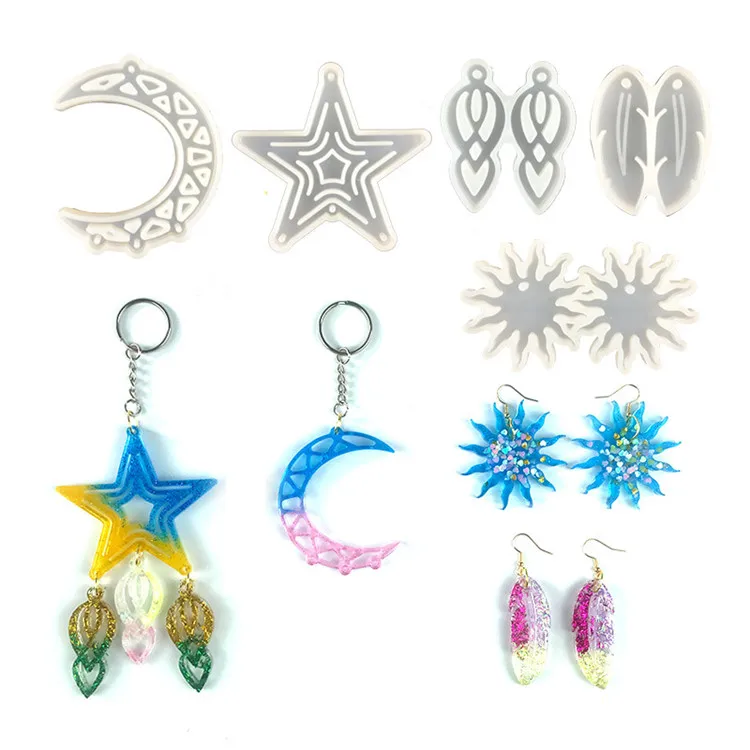 

Y2842 Diy epoxy resin molds dream catcher silicone earring molds, Random