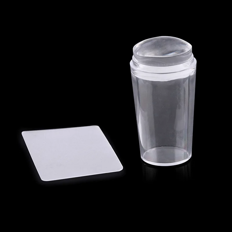

Transparent Silicone Nail Material Art Jelly Stamper with Scraper DIY Designer Nails Stamper