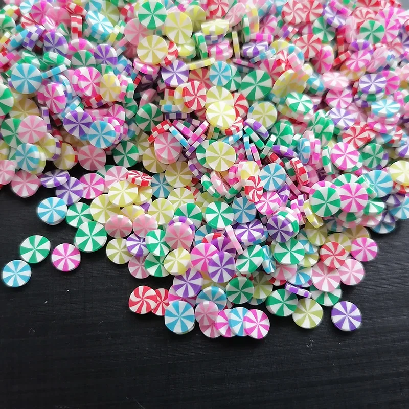500g DIY Craft Slime Sprinkles Christmas Peppermint Rainbow Candy Polymer Clay Sprinkles Slices