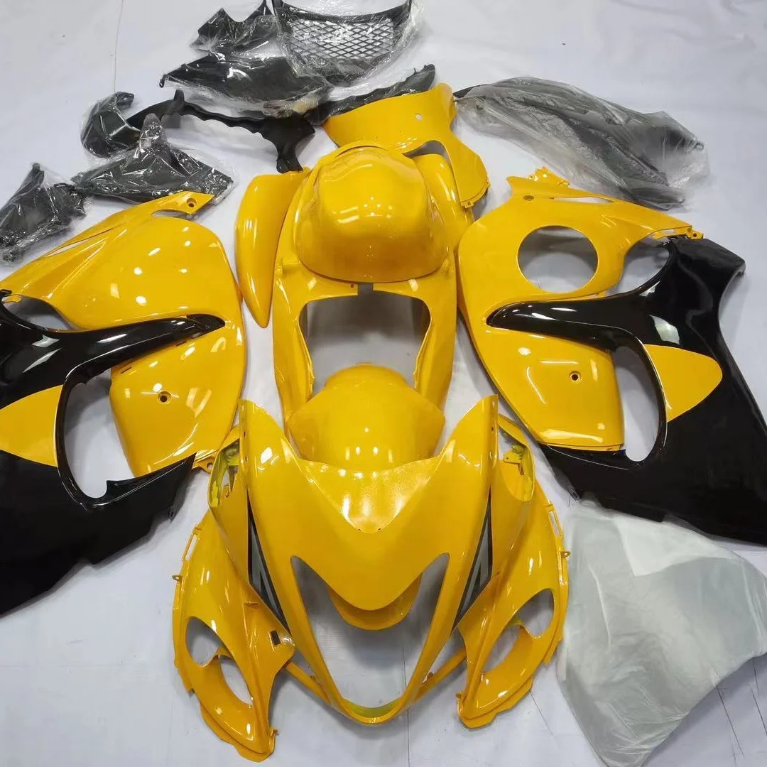 

2021 WHSC Motorcycle Fairings Kit For SUZUKI GSXR1300 2008-2014 ABS Plastic Fairing Kit Yellow, Pictures shown