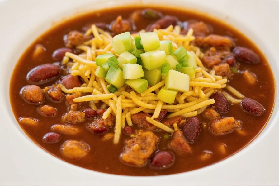 Cozy kitchen scene with a warm bowl of chili, a book, and soft lighting