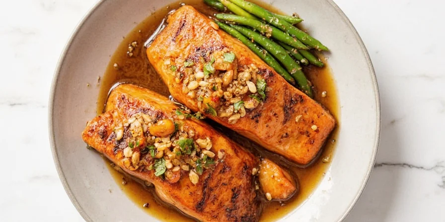 Garnishing Salmon with Dill and Lemon