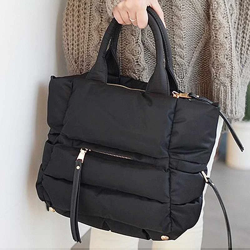 

Down Feather Padded Lady Shoulder Crossbody Bags Women Purse and Handbags Winter Space Cotton Handbag Women Casual Totes Bags