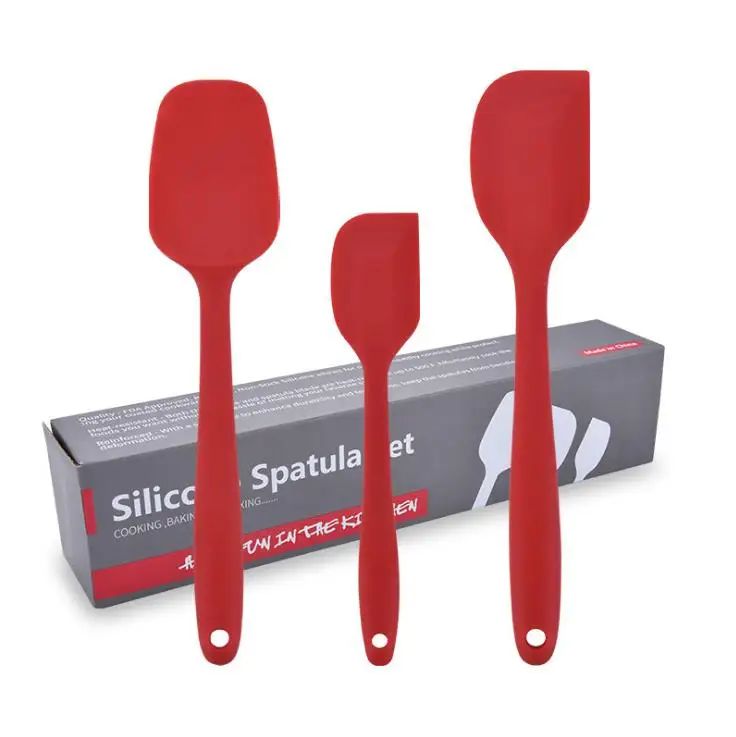 

Amazon Hot-Selling 3 pieces Silicone Silicone Spatula Set Heat Resistance Steel Core Premium Silicone Spatula Set of 3, See details