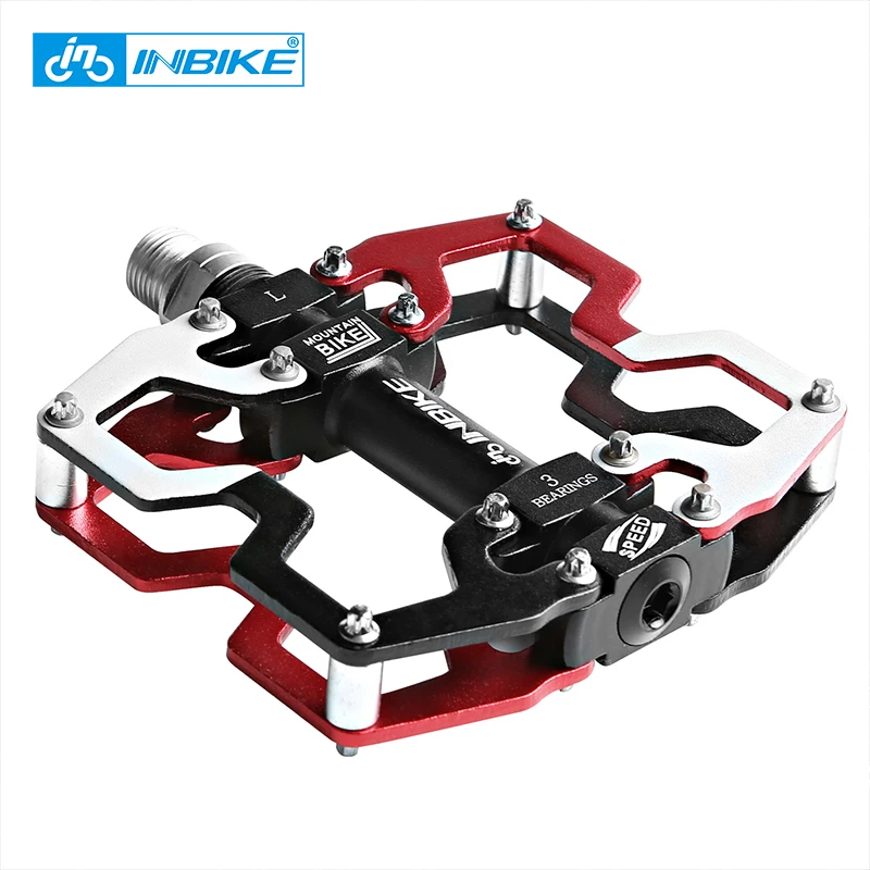 

INBIKE Ultralight Cycling Pedal Aluminum Sealed Bearing Waterproof Mountain Bike Bicycle Pedals IP529, Red,silver,gold,blue