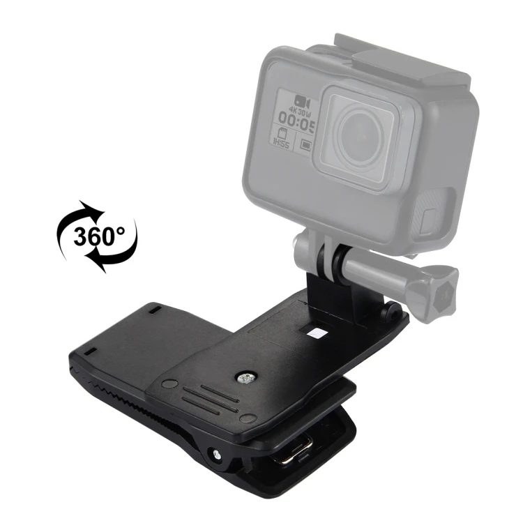 drop shipping for gopro action camera puluz 360 degree rotating backpack hat rec-mounts quick release clamp mount