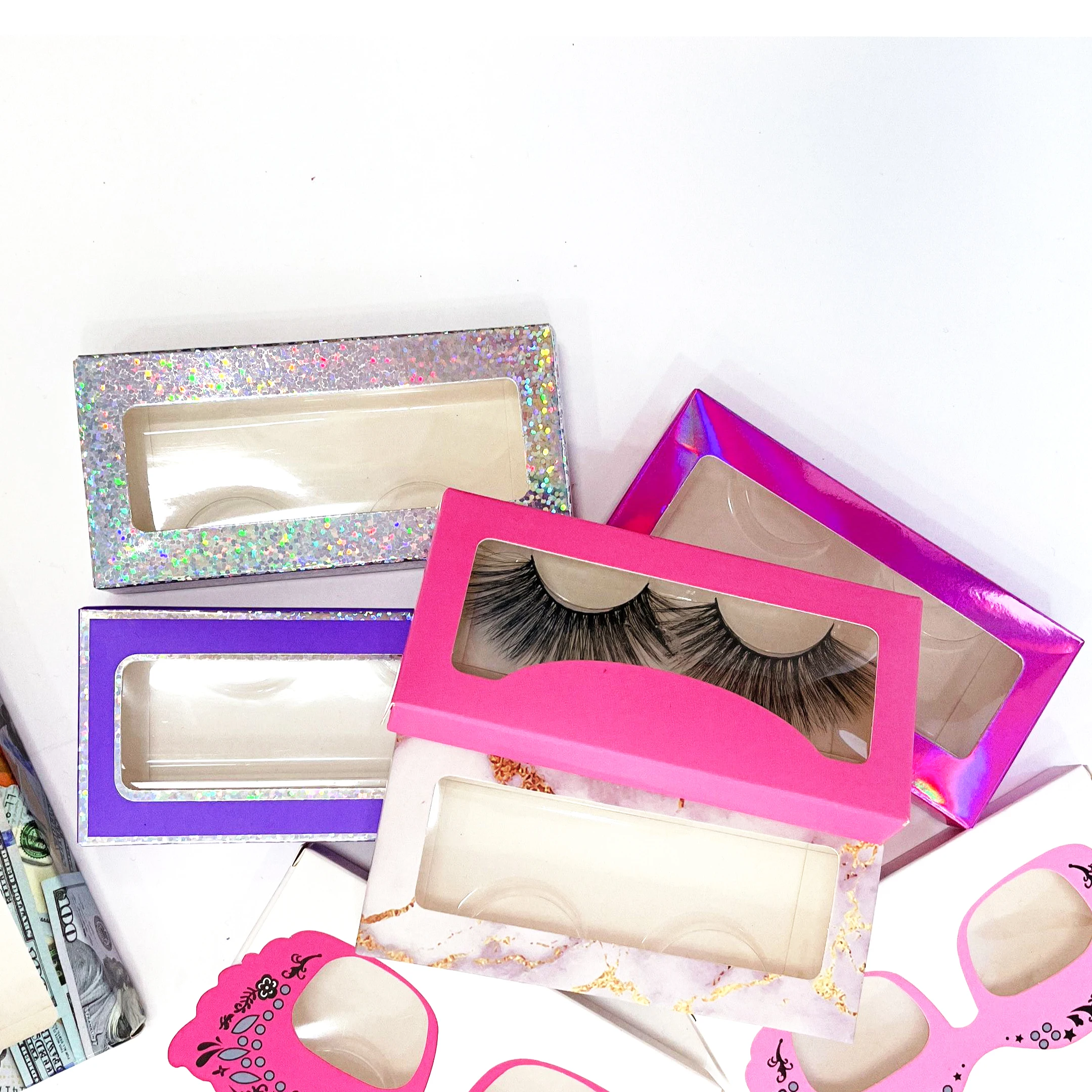 

2021 new arrivals false eyelash custom eyelash packging wholesale vendors, Black color