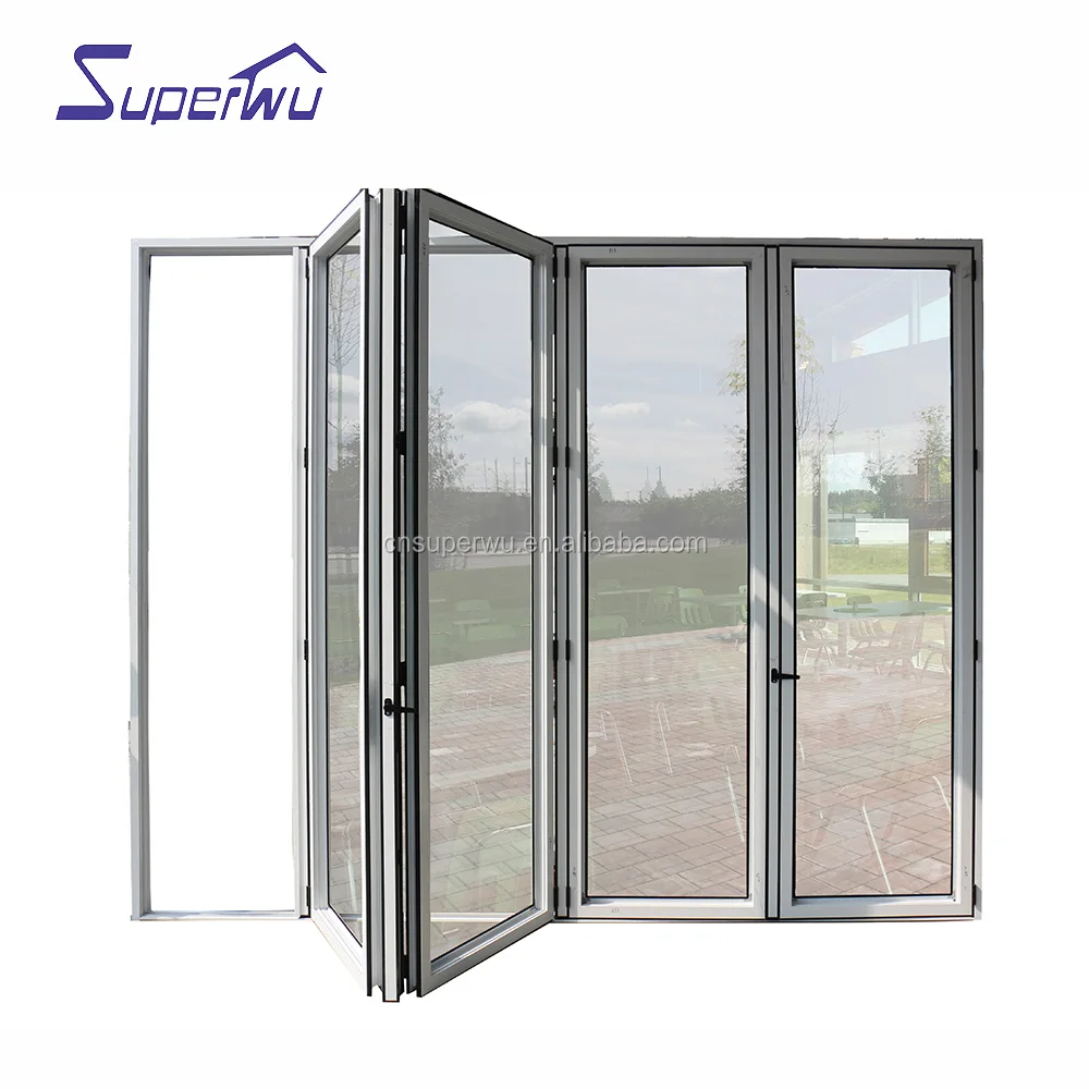 Residential house Exterior aluminium bi fold door customized glass folding door