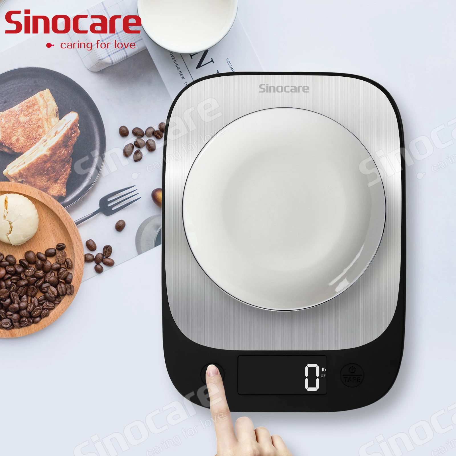 

Sinocare Multifunctional Vegetable and Fruit Kitchen Electronic Scale Overload Manual Digital Food Scale Waterproof with battery