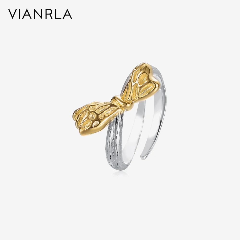 

VIANRLA 925 Sterling Silver Ring Bow Ring Two Colors Design Women Ring Support Drop Shipping Daily Jewelry