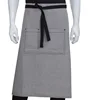 Large front pocket half apron with Cell phone pocket divide waist apron