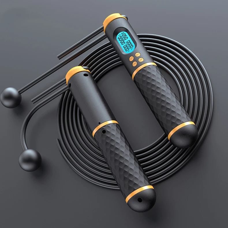 

Custom high quality exercise heavy skipping jump rope fitness handle workout weighted smart jump rope with counter fitness