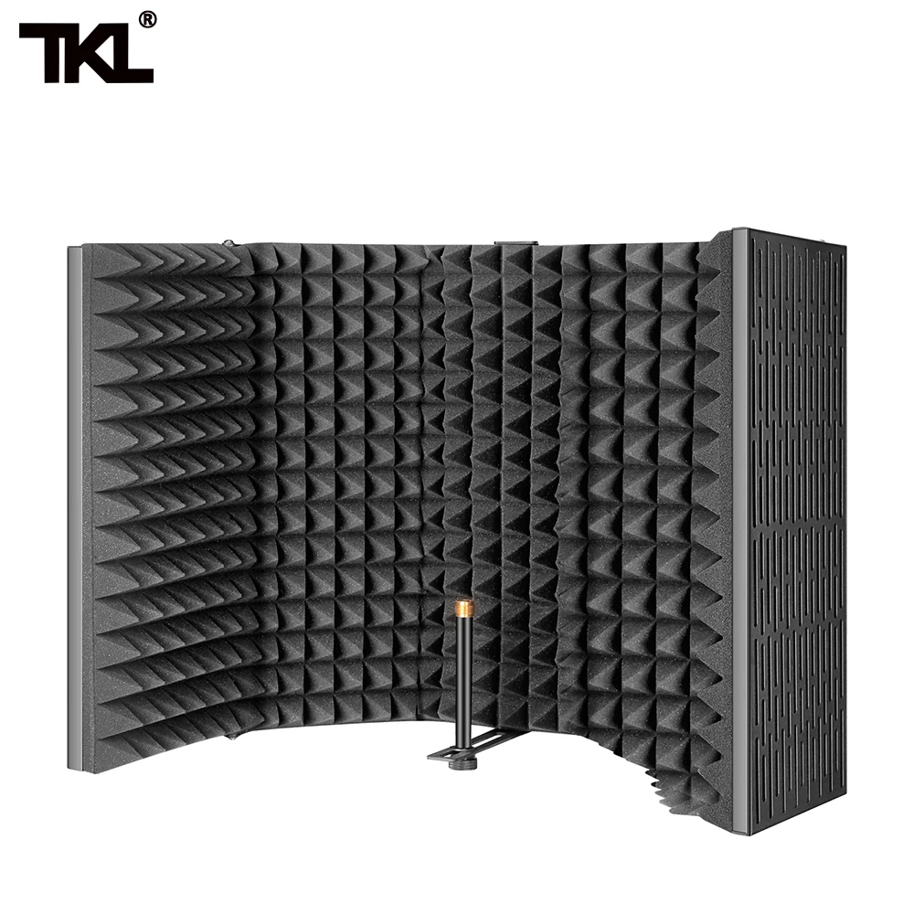 

TKL YY-401 Microphone Isolation Shield The latest folding voice booth Surround sound insulation cover Sound insulation screen, Black