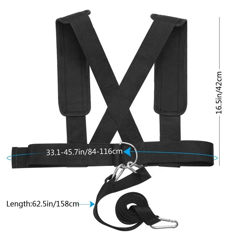 

Amazon hot sale resistance training belt Running power speed exercise freeweight pulling belt winter sled pull belts, Black