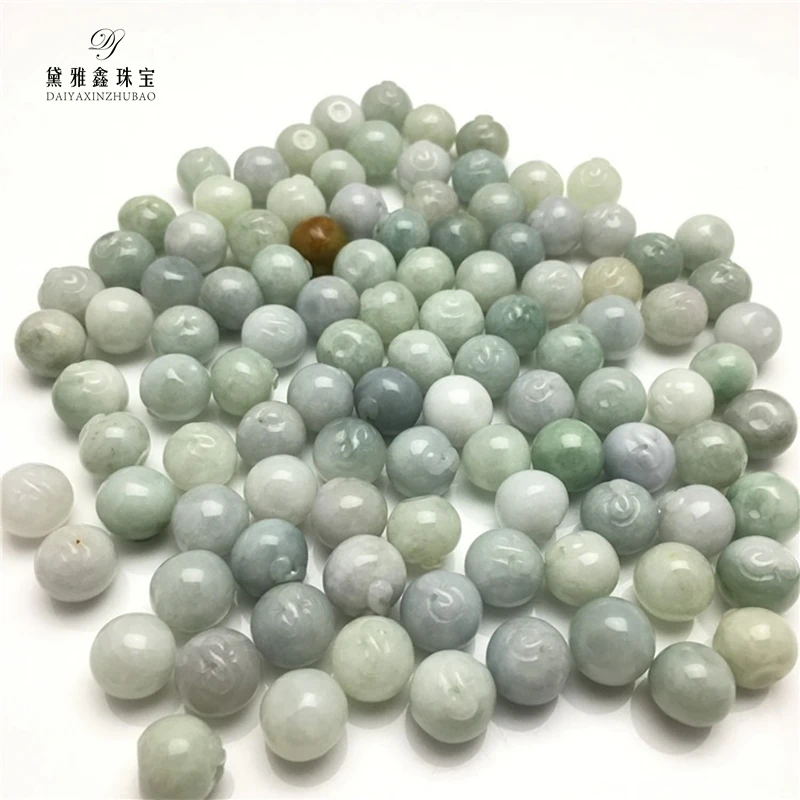 

Factory Wholesale Burmese Jade Loose Beads Suitable For Bracelet Design DIY Jewelry Design Jade Loose Beads, Natural color