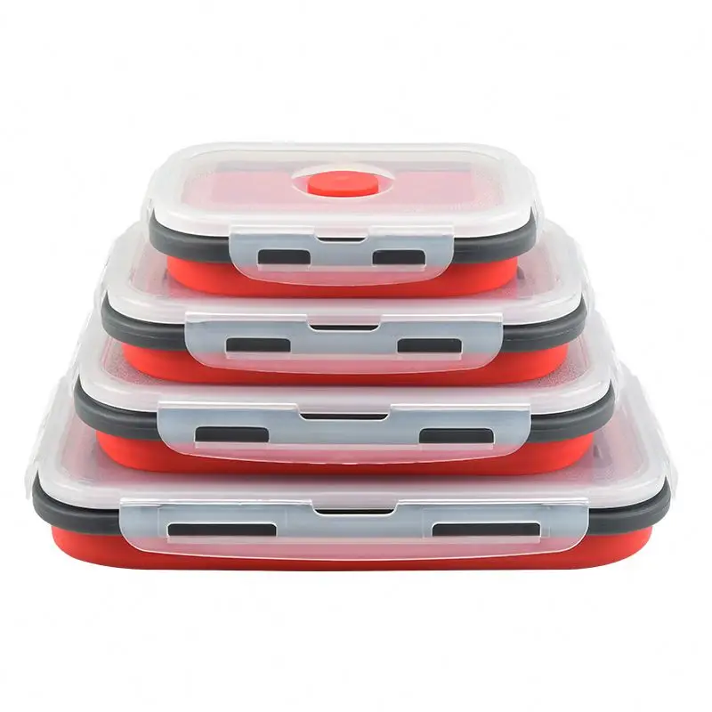 

Professional Rectangle Shape Product Airtight Food Storage Container Silicone Lunch Box Food Container