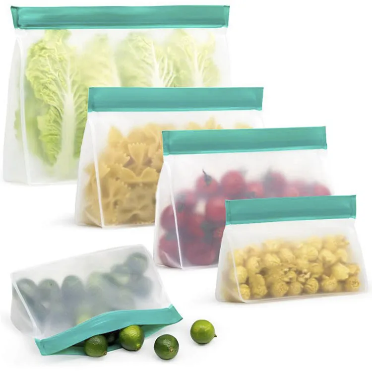 

A433 In Stock Leak-proof EVA Food Storage Plastic Bag Reusable PEVA Refrigerator Fruit Meat Milk Fresh-keeping Zip Lock Bags, Accepted customized