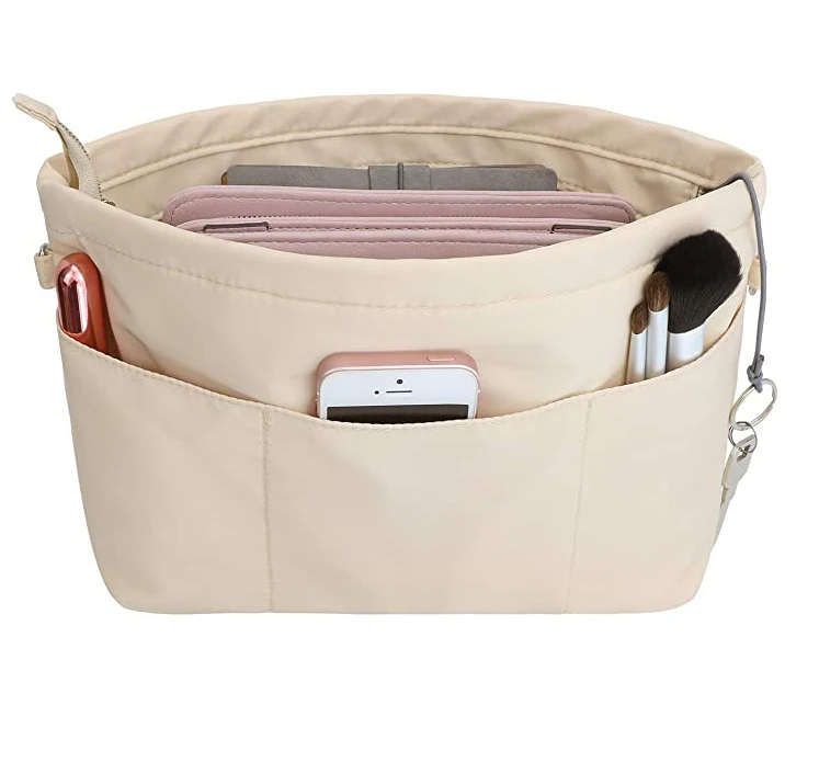 

New Nylon bag Purse Organizer Insert handbag with zipper, Customized