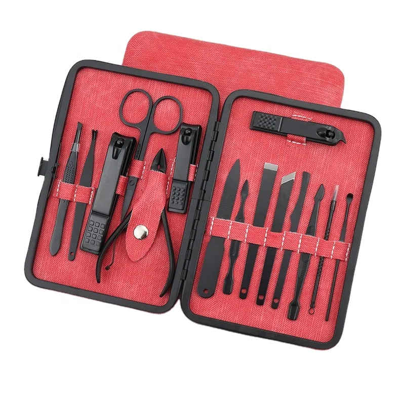 

Hot Style Amazon New Red 15 Piece Manicure Pedicure Set Stainless Steel Nail Clipper Set Women Men Beauty Nail tool kit, According to options