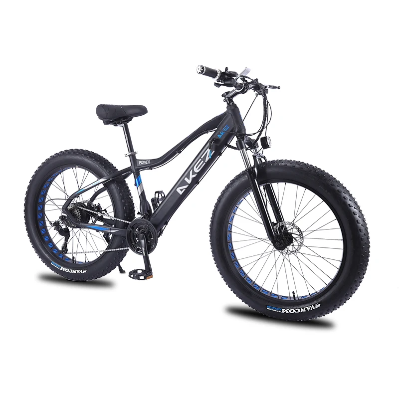 

AKEZ 26*4.0inch Fat Tire Electric Bicycle Aluminum Mountain Bike 48V10.4A 750W Powerful bike 27speed Snow Cross Country Bike