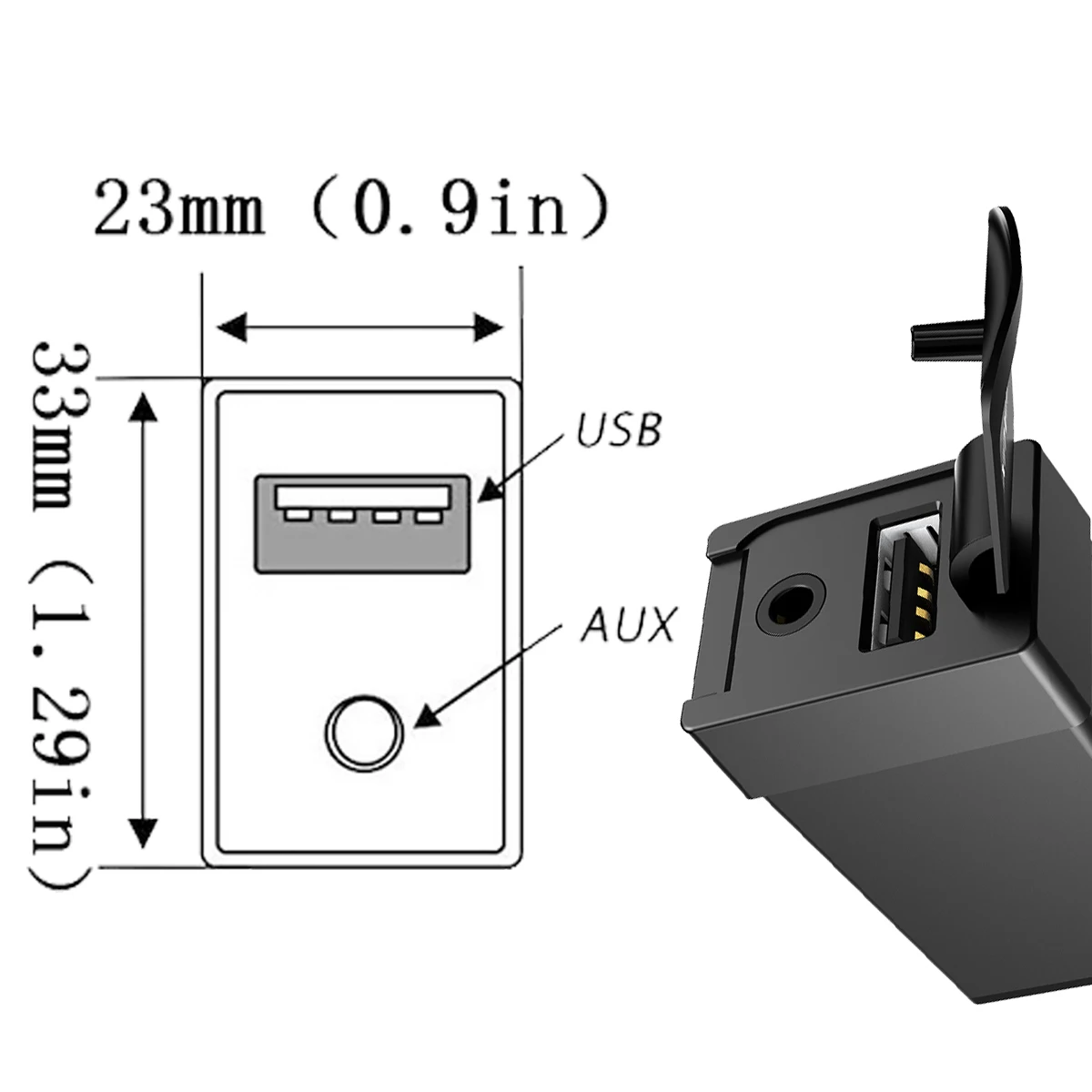 Chelink 1.5m Flush Mount Cable Car Charger 3.5mm Usb Aux Extension