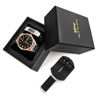 

Fashion Luxury waterproof rose gold men's set watch for gift with free box packing male quartz watches