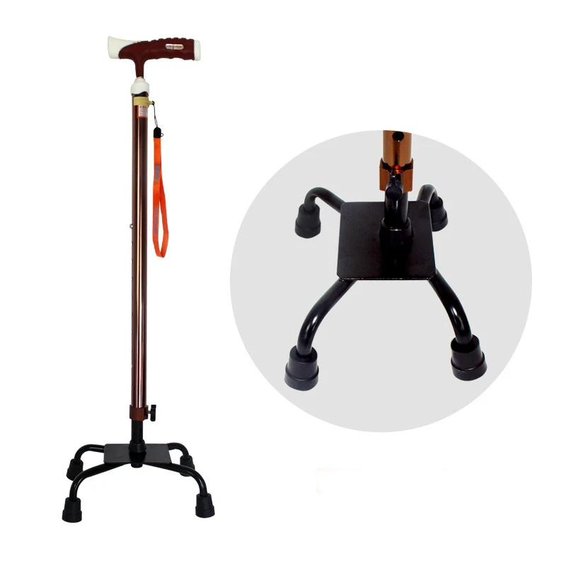 

high quality folding Aluminum Four-feet walking stick