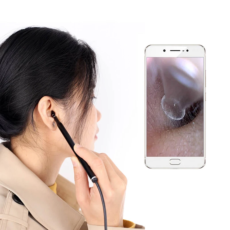 

3 in 1 Cable Powered 5V Ear Cleaning Endoscope HD Visual Ear Spoon 5.5mm Camera Android PC Ear pick Otoscope
