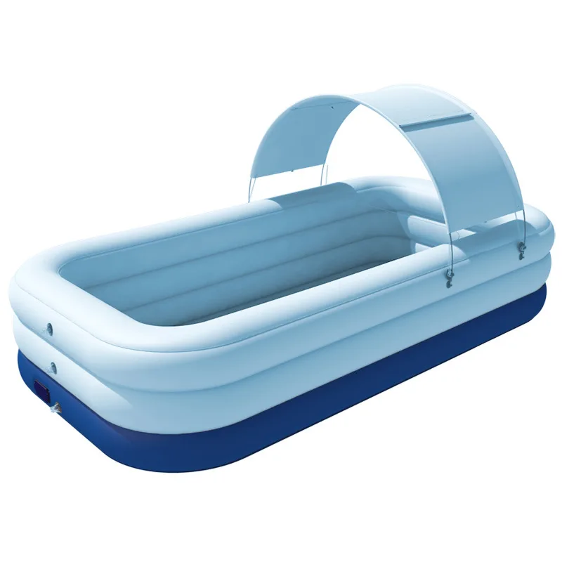 

Factory Design PVC Wireless Auto-Inflator Pump With Parasol Swimming Pool Home Adult Children Outdoor Swimming Pool, Blue pink