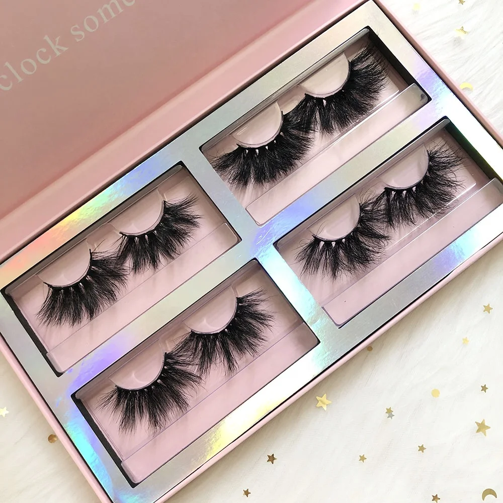 

dramatic eyelashes long soft 3d 25mm mink eyelash lash venders tray full Strip Lashes with customized boxes, Black