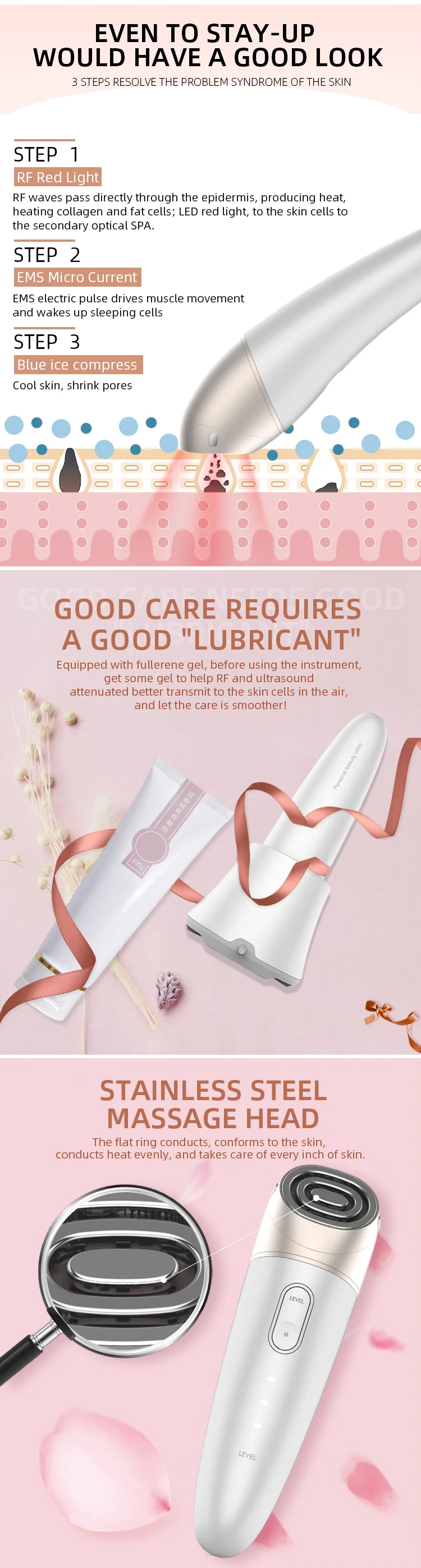 Skin Care Product 2020 Ice compress skin RF Facial Massage Beauty Machine Equipment