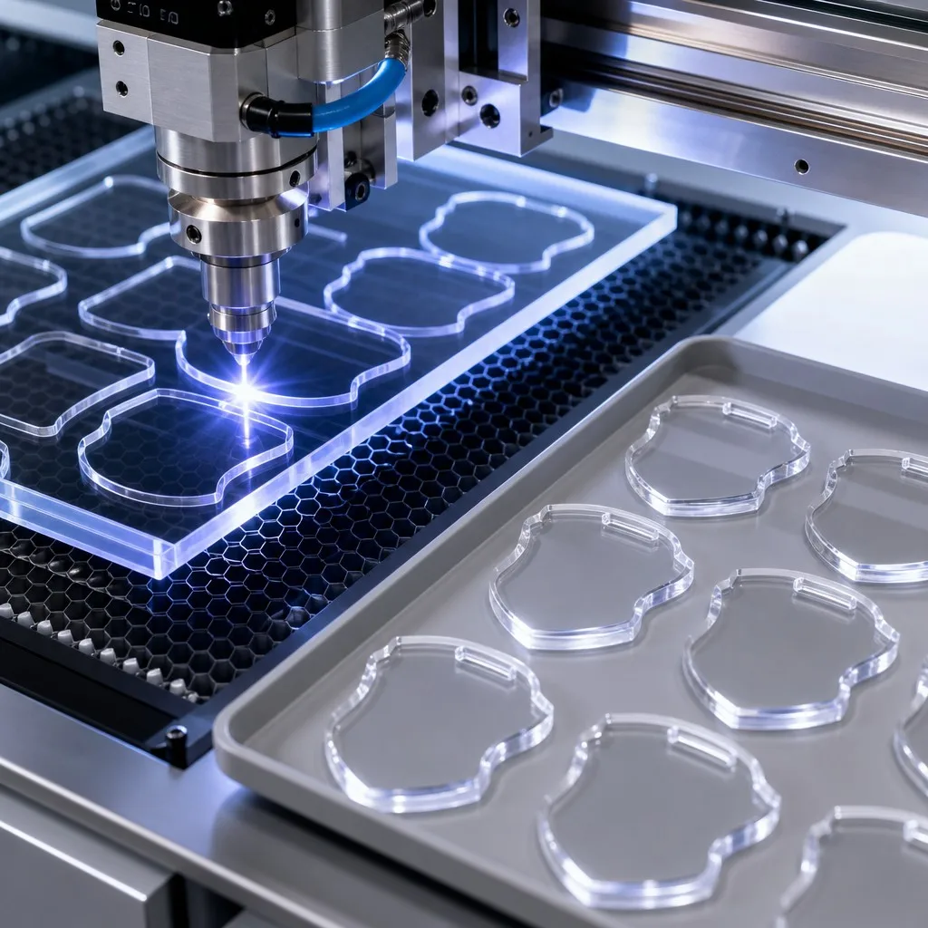 Cleanroom laser cutting and quality inspection line for wholesale custom acrylic badges