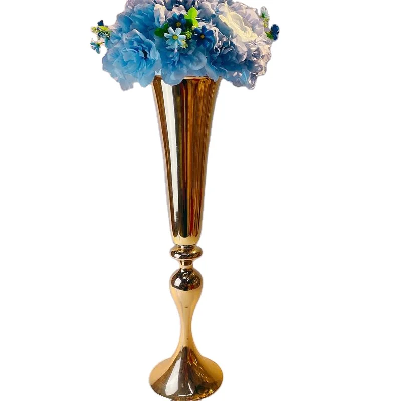 

Golden Metal Vase Table Centerpiece Flower Holder Wedding Events Vase