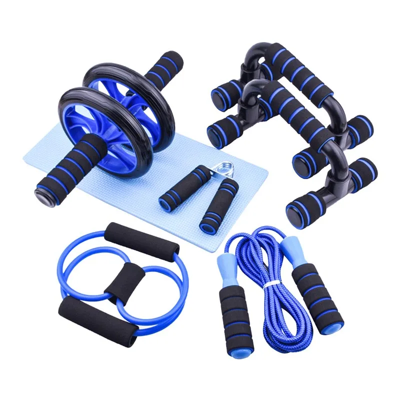 

Wholesale Non Slip Fitness Abdominal Exercise Wheel Abdominal 6 In 1 Ab Roller Set For Abs Workout Jump Rope Push Up Bar, Red,blue,black