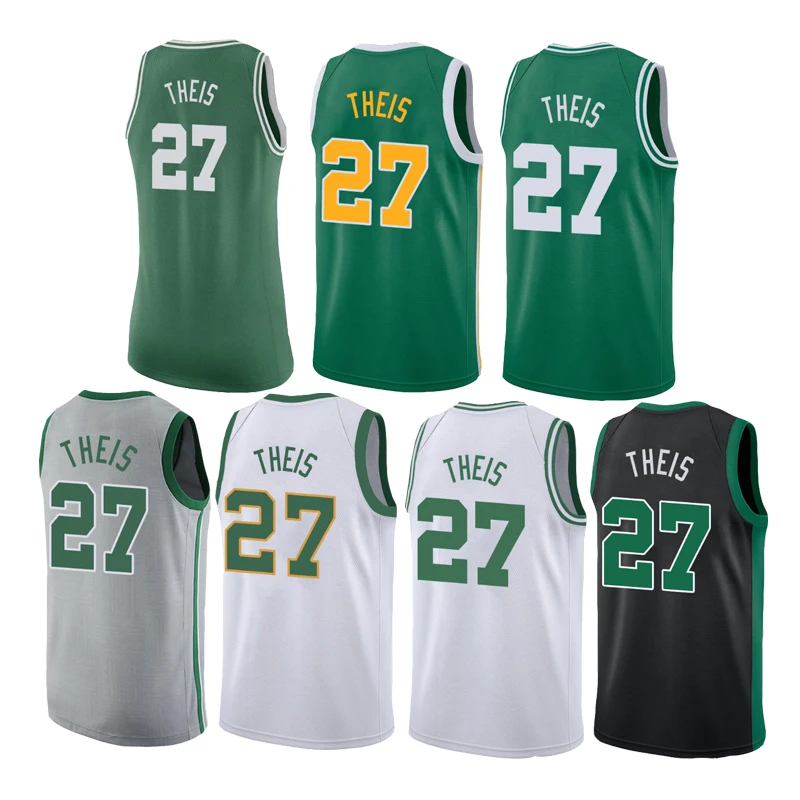 

Embroidered #27 Men's Daniel Theis Green Basketball Jersey