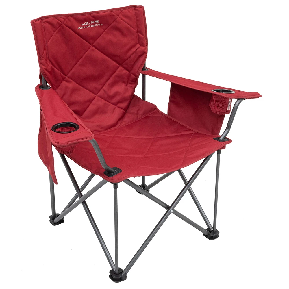 

Hot Sale Custom Logo Outdoor Lightweight Metal Frame Red Fabric Armchair Portable Folding Camping Chair
