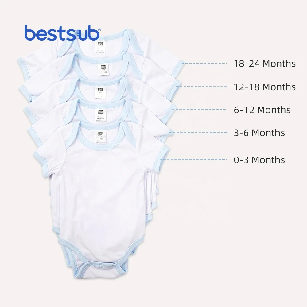

BestSub Wholesale Custom Light Blue Sublimation Blank Print Polyester Baby Onesie Short Sleeve Raglan, Lightblue