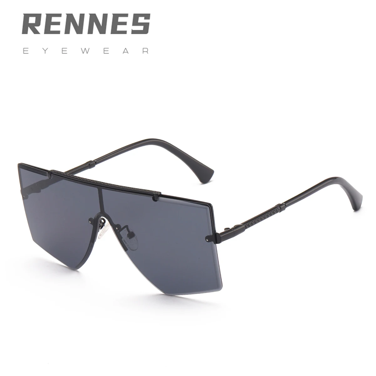 

RENNES 2021 new frameless one-piece sunglasses European and American square sunglasses cross-border retro driving sunglasses