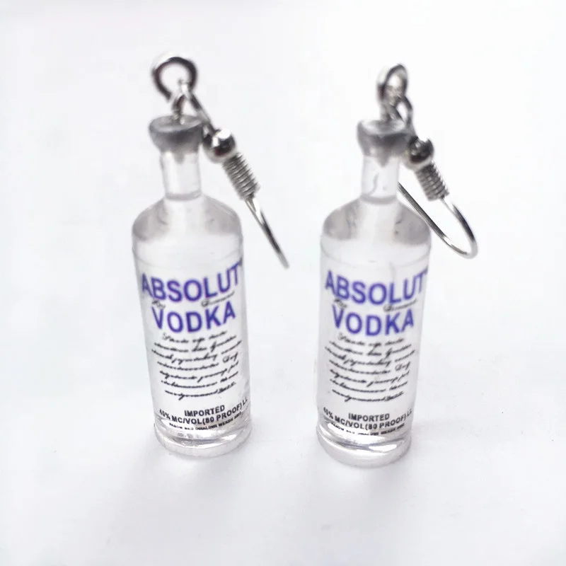 

creative Vodka bottle earring new design Vodka bottle ear clamp wholesale cute earring Bottle Drop Earrings for Women Girl, Picture show