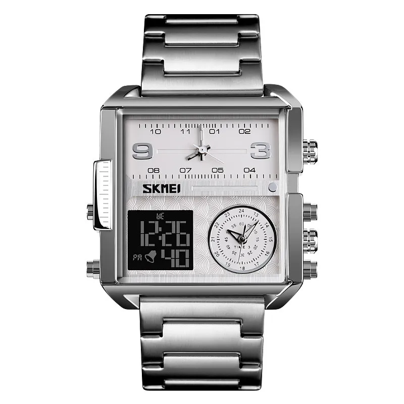 

Skmei 1584 Square New Hot Sell Multiple Time Zone Reloj Para Hombre Analog Digital Luxury Watch