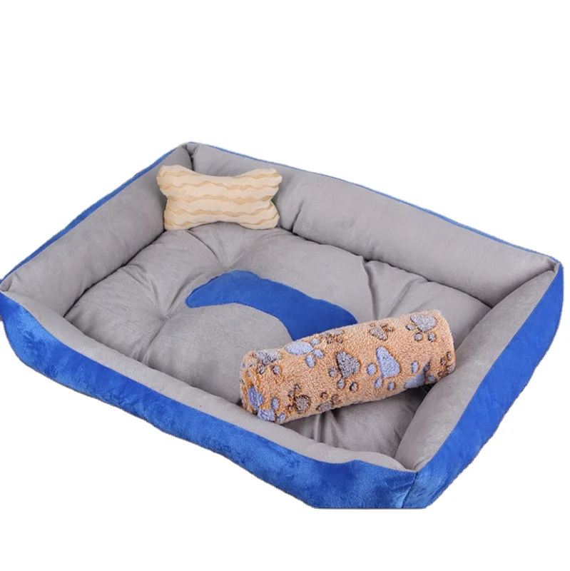 

Luxury short plush high stretch PP cotton four seasons warm Dogs Bed Pet Beds, Black gray, coffee beige, red black, blue gray, gray beige