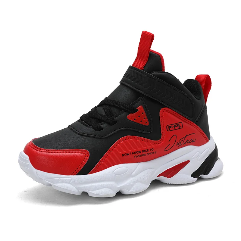 

Hot Sale New Lightweight Running Casual Walking Sport Shoes Kids Sneakers Basketball shoes, Black/grey/red