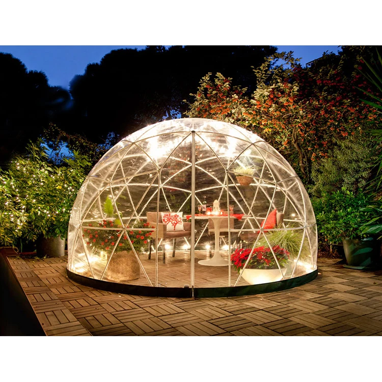 

china hot sale 3-30m transparent geodesic dome house tent outdoor garden igloo dome tent for clamping, White,red,yellow,optional