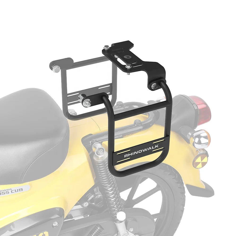 

Rhinowalk Motorcycle Side Luggage Rack Scooter Carbon Steel Box Frame for Cub C110X