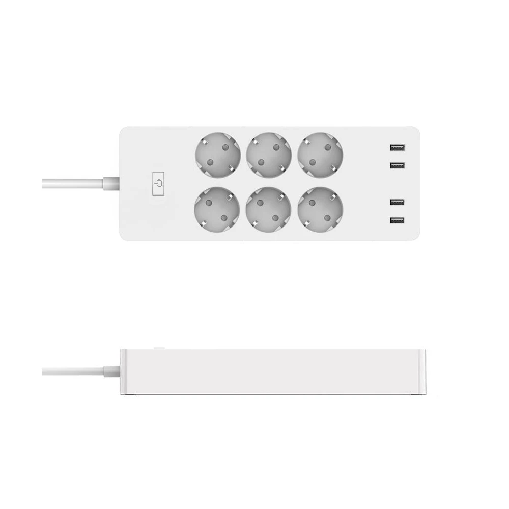 WiFi Smart Power Strip EU Plug Surge Protector 6 Socket with USB Port Remote Control Switch Compatible Alexa Google Assistant
