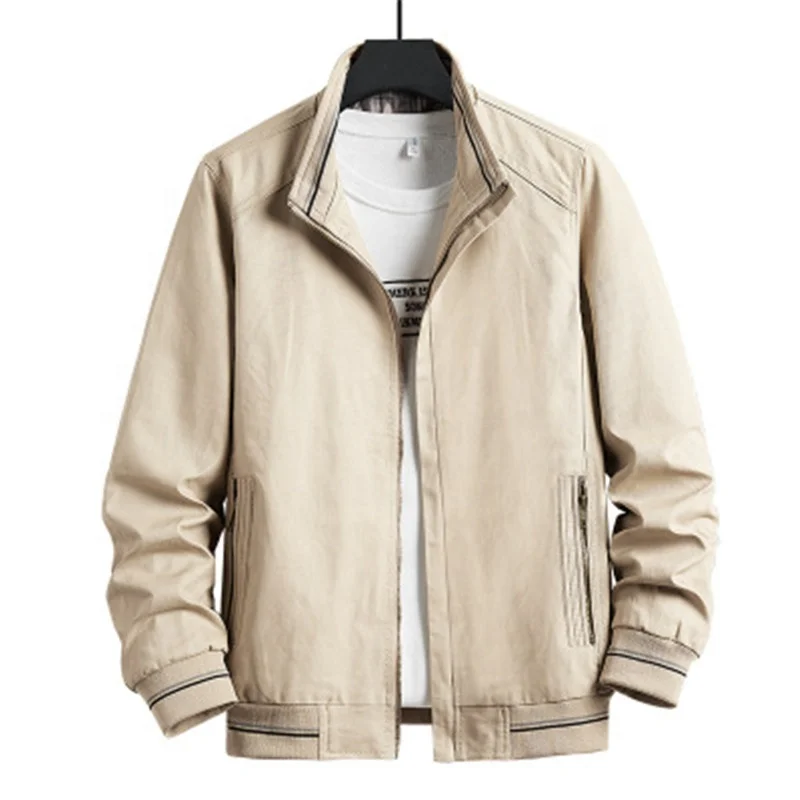 

2021 Autumn Fashion Stand Collar Men's Jackets, Black/khaki/burgundy/army green
