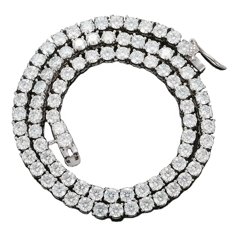 

925 Sterling Silver Tennis Chain Customized High Quality 2mm3mm4mm5mm Zircon High-end Necklace